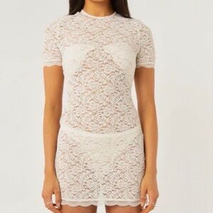 Peppermayo White Lace Mini Dress